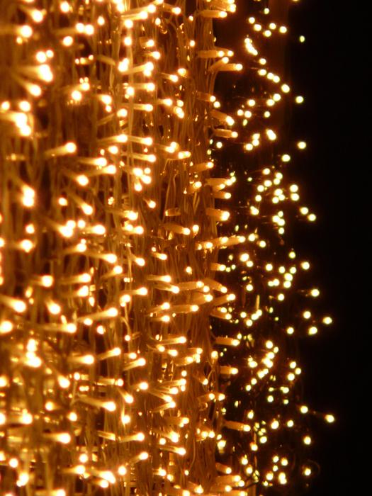 LED lamps on the Christmas garland