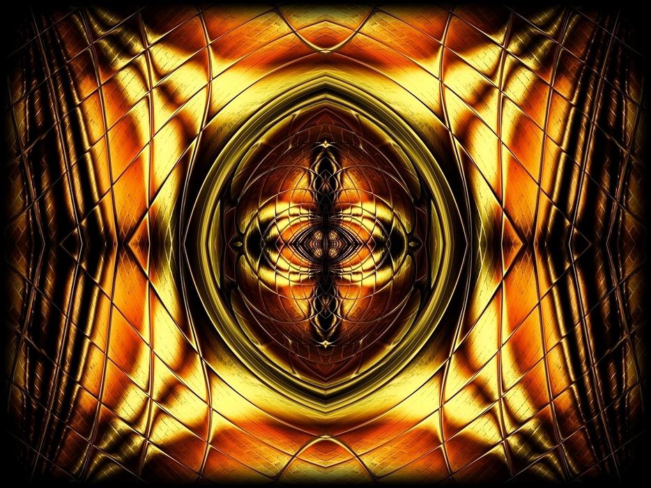Beautiful digital painting with golden and brown pattern