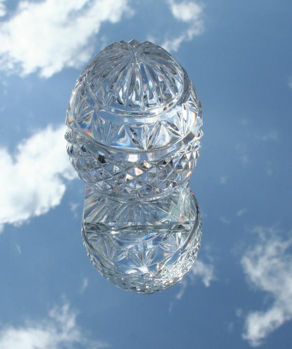 carved glass egg