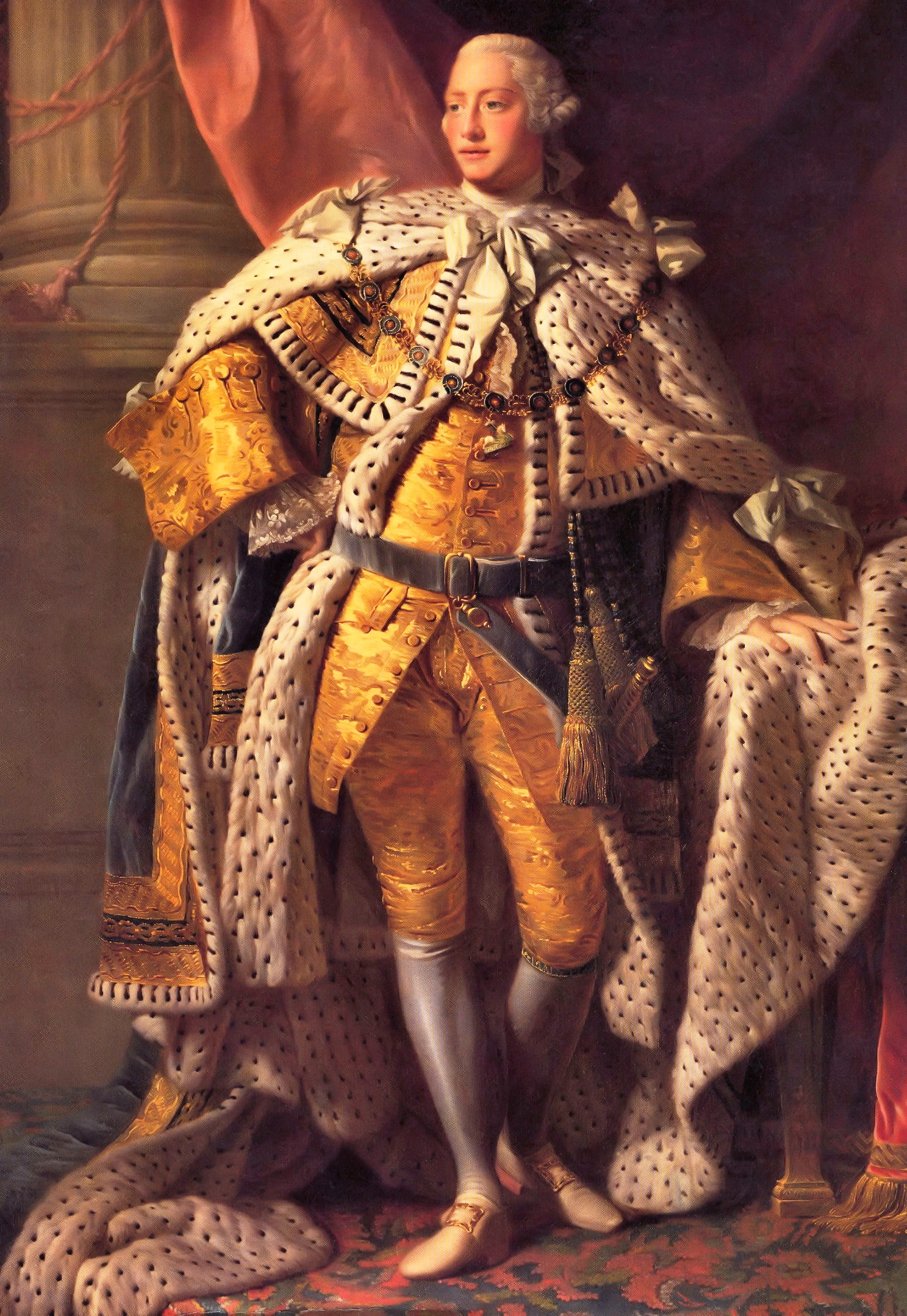 Colorful oil painting of king george iii in england by allan ramsay