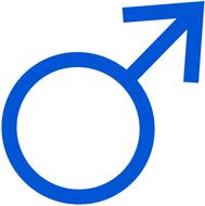male blue adult sign