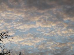 Beautiful blue sky with white and grey clouds