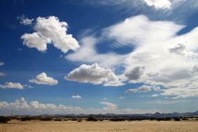 Clouds above dry steppe, namibia