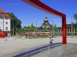 fountain in dresden on a sunny day