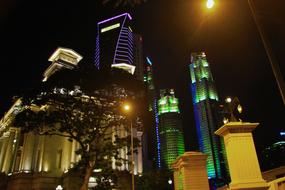 skyscrapers of Singapore at night