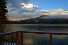 photo of a quiet lake from the balcony