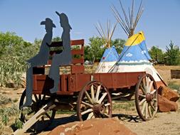 Wagon in the wild west on a sunny day