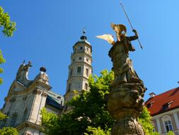 fountain in front of neresheim abbey