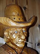 photo of Wood Carving Cowboy Face