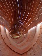 Wood Tube Tunnel as an architectural element