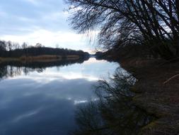 landscape of water Danube lake