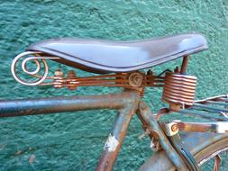 Saddle Bicycle blue wall