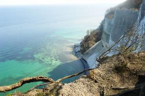 Mons Klint, chalk cliff at sea, denmark