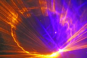 colorful rays in the fiery sky