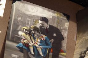 vintage photo of happy family