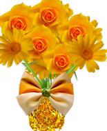 Vase Arrangement Flowers orange