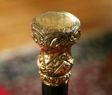 vintage Golden Cap of Walking Stick