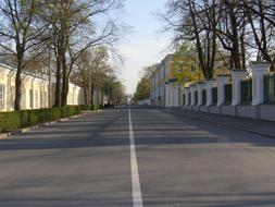 road along fence in park at Spring