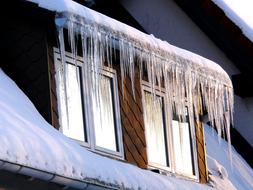icicles above windows at home