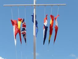 Flags Blow Colorful ans blu sky