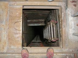 metal deep Shaft with ladder