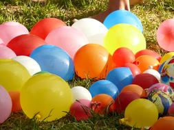 Colorful Balloons on grass