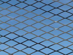 grid, gate, blue sky