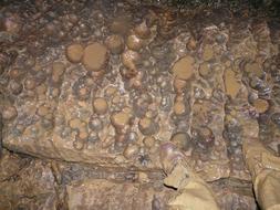Close-up of the shiny cave's floor, with the stones