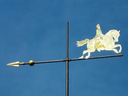 vintage Metal wind vane, horse rider
