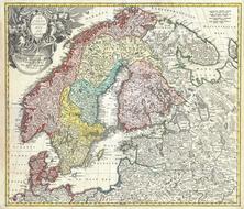 antique map of Scandinavia