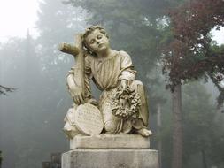 Cemetery Tombstone Mourning statue