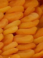 Apricots Dried on the market for sale close-up