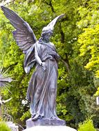 Angel Statue Cemetery green trees