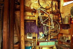old things and garbage in room
