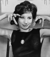 black and white photo of a young Barbra Streisand
