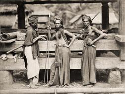 black and white photo of indonesian people