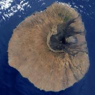 aerial view of active volcano, Pico do Fogo, Cape Verde