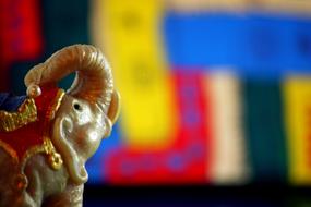 Elephant figure at Colorful background