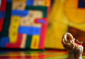 elephant on blurred colorful background