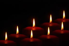 Advent candles in darkness