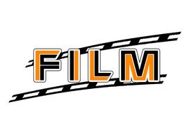 film as a lettering on white
