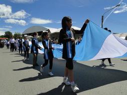 Parade Argentina flag people