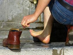 Foot Wash Ritual person