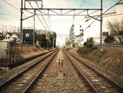 Nishi-Kokubunji Railroad Crossing at winter, japan, tokyo