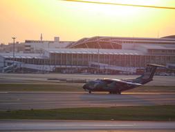 Military Airplane in airport