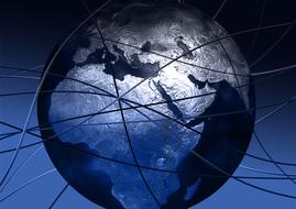 globe earth world globalization blue banner
