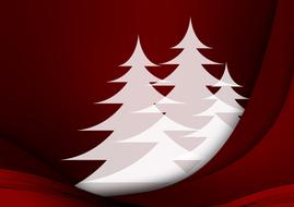 greeting card fir trees christmas white drawing