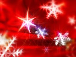 christmas greeting card stars red