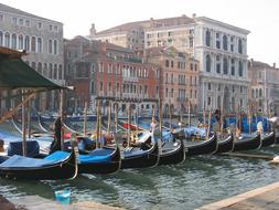 Venice Gondolas Lagoon on a clear day