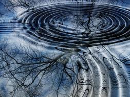 Rings on Mirroring Water lake